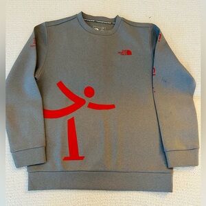 The North Face 2018 Pyeongchang Olympics Gray Crewneck with Red Graphic